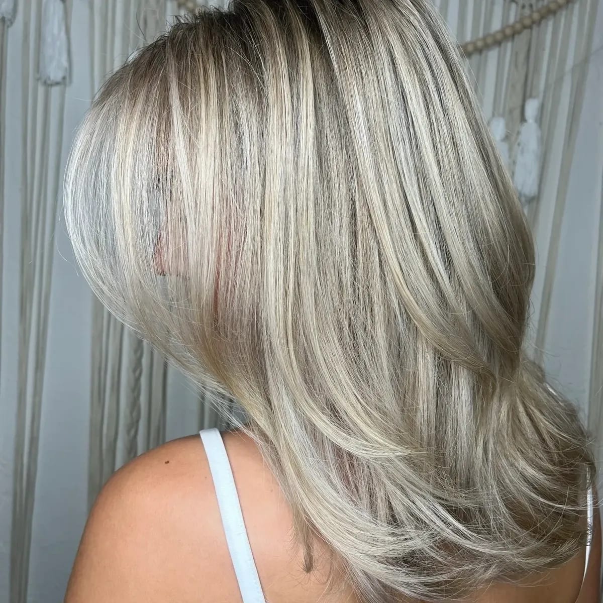 Beautiful organic hair color transformation showcasing Sacred Roots' expertise